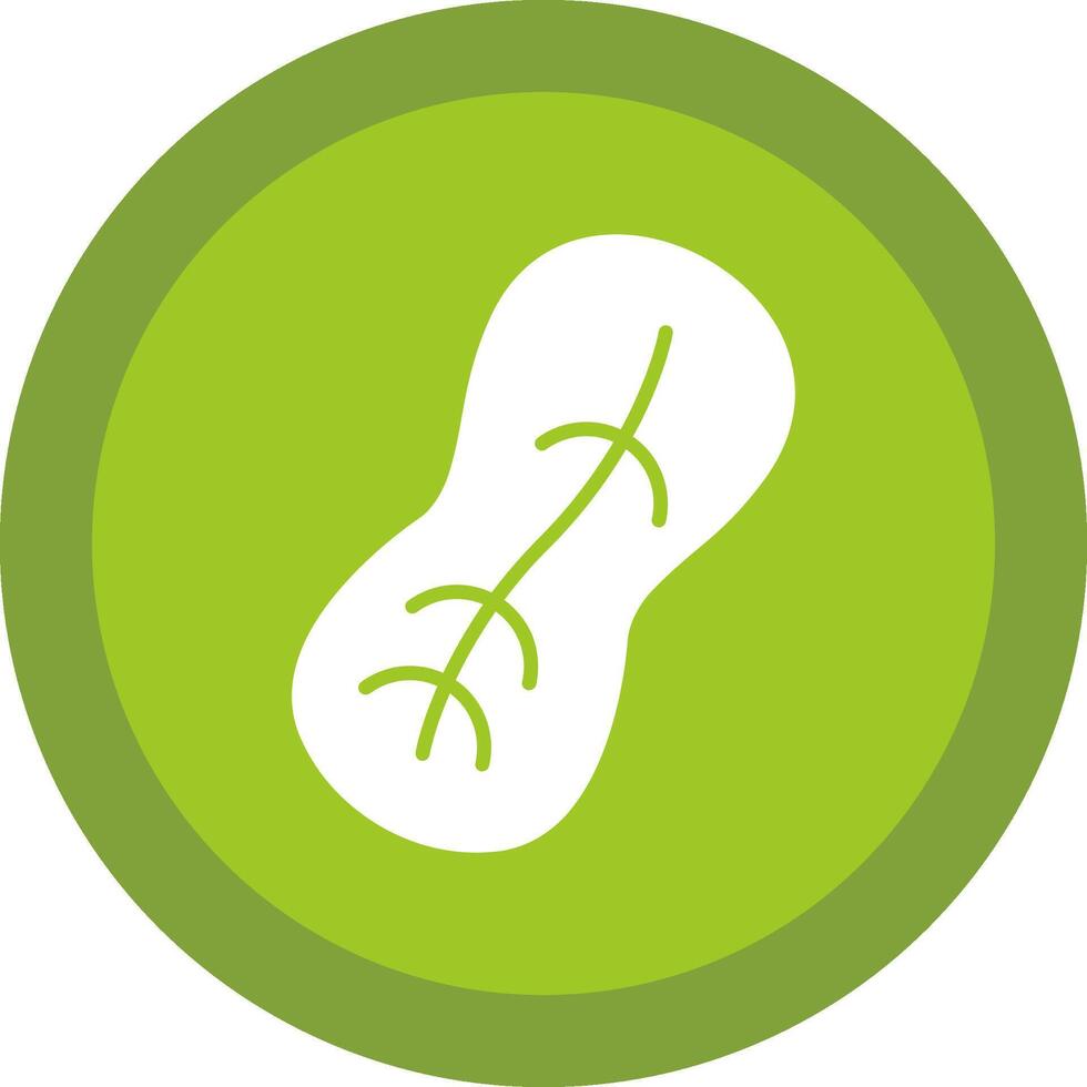Peanut Line Shadow Circle Icon Design vector