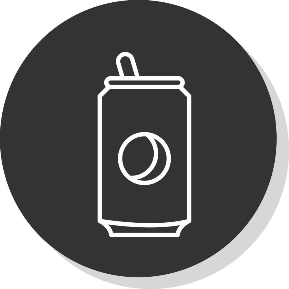 Soda Can Line Shadow Circle Icon Design vector
