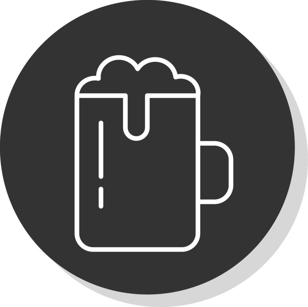 cerveza línea sombra circulo icono diseño vector