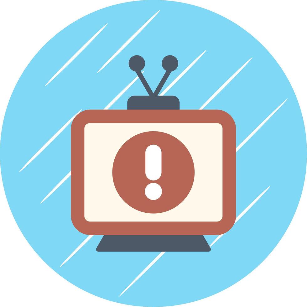Television Flat Circle Icon Design vector