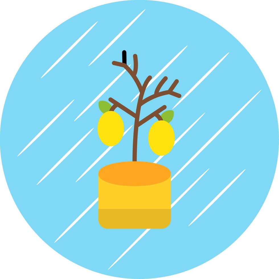 limón árbol plano circulo icono diseño vector