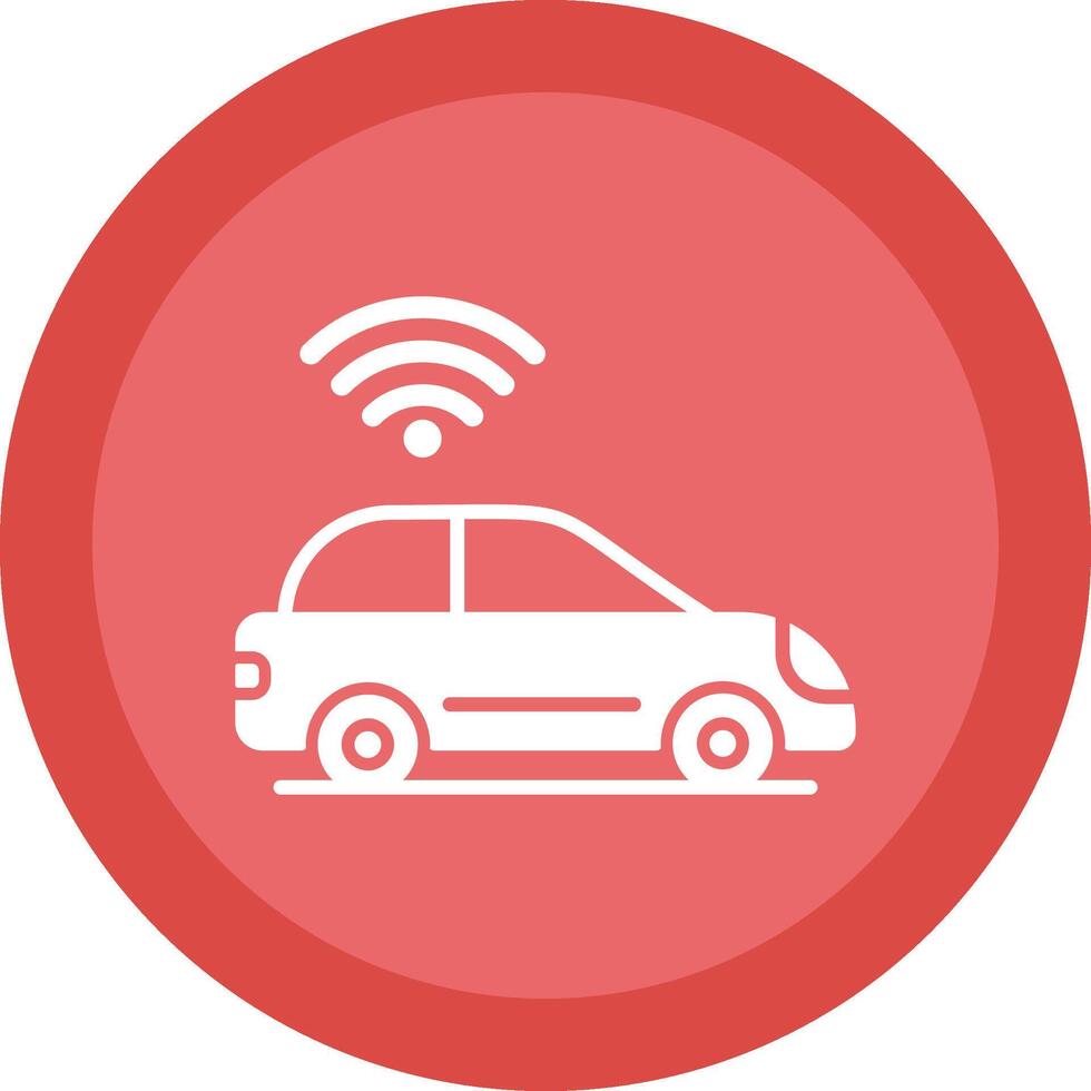 Smart Car Line Shadow Circle Icon Design vector