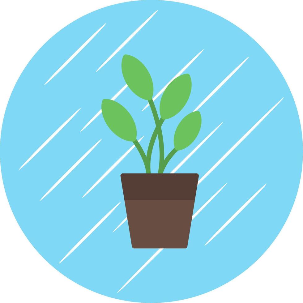 Dumb Cane Flat Circle Icon Design vector