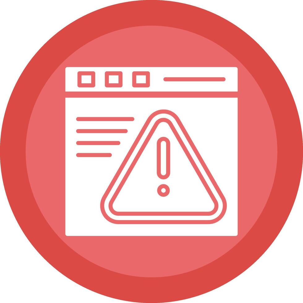 Warning Browser Line Shadow Circle Icon Design vector