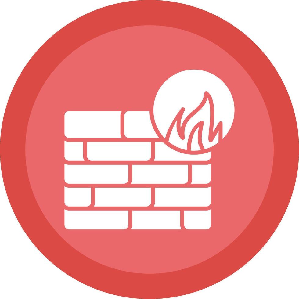 Firewall Line Shadow Circle Icon Design vector