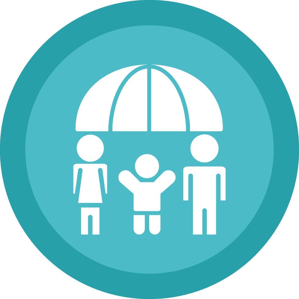 Family Health Insurance Line Shadow Circle Icon Design vector