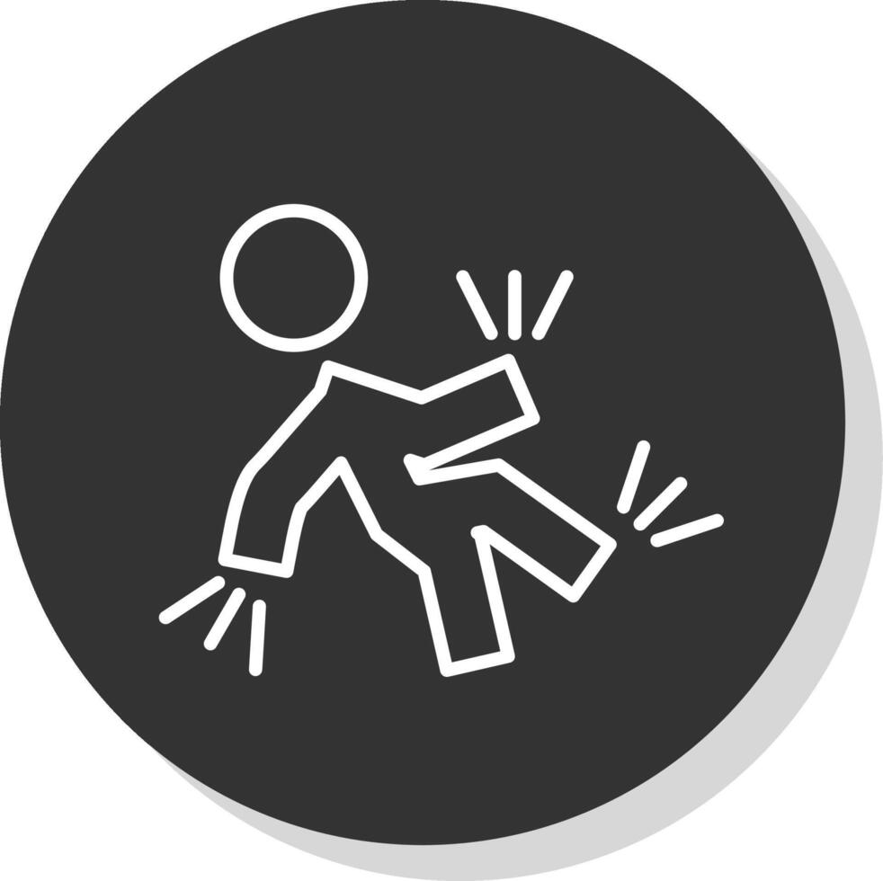 Accident Line Shadow Circle Icon Design vector