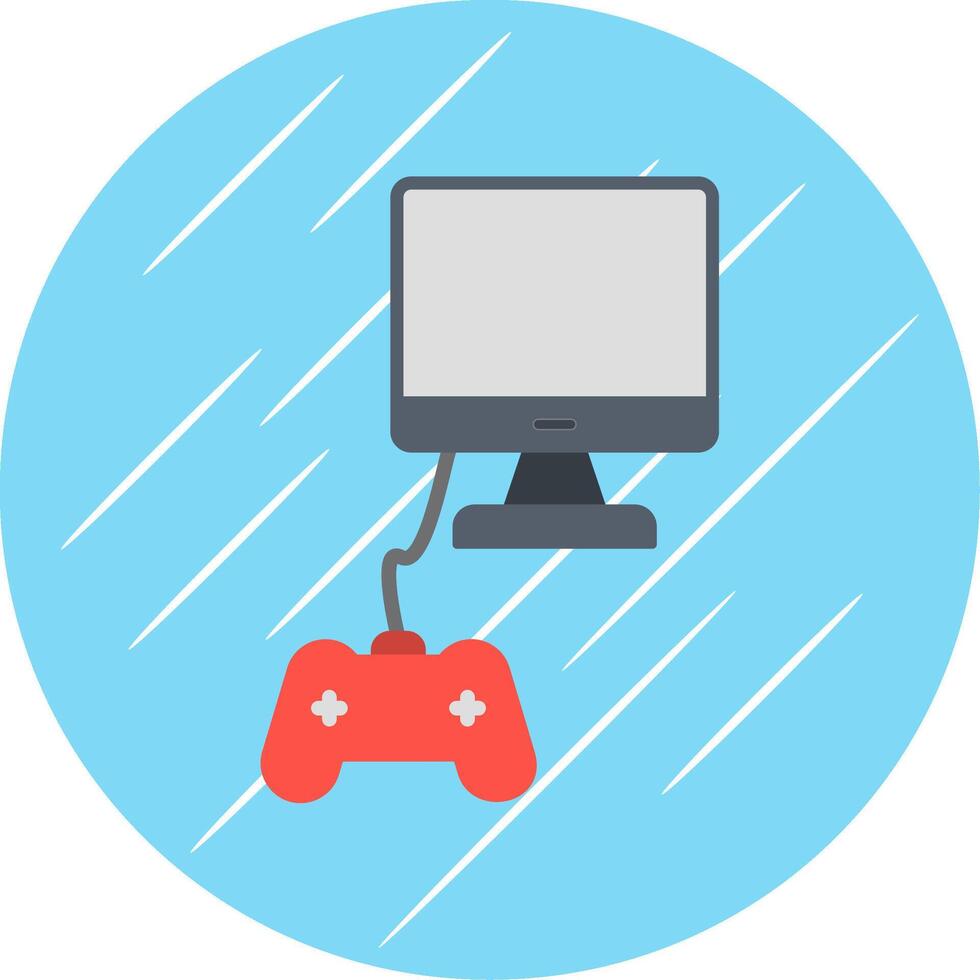 Monitor Flat Circle Icon Design vector