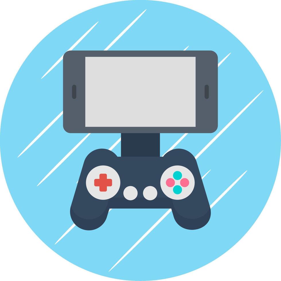 Mobile Game Flat Circle Icon Design vector