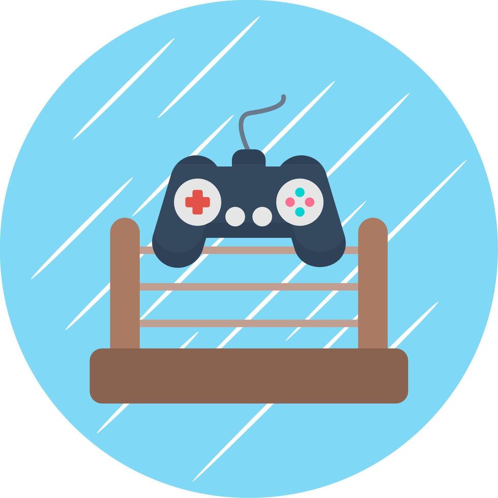 Fighting Game Flat Circle Icon Design vector