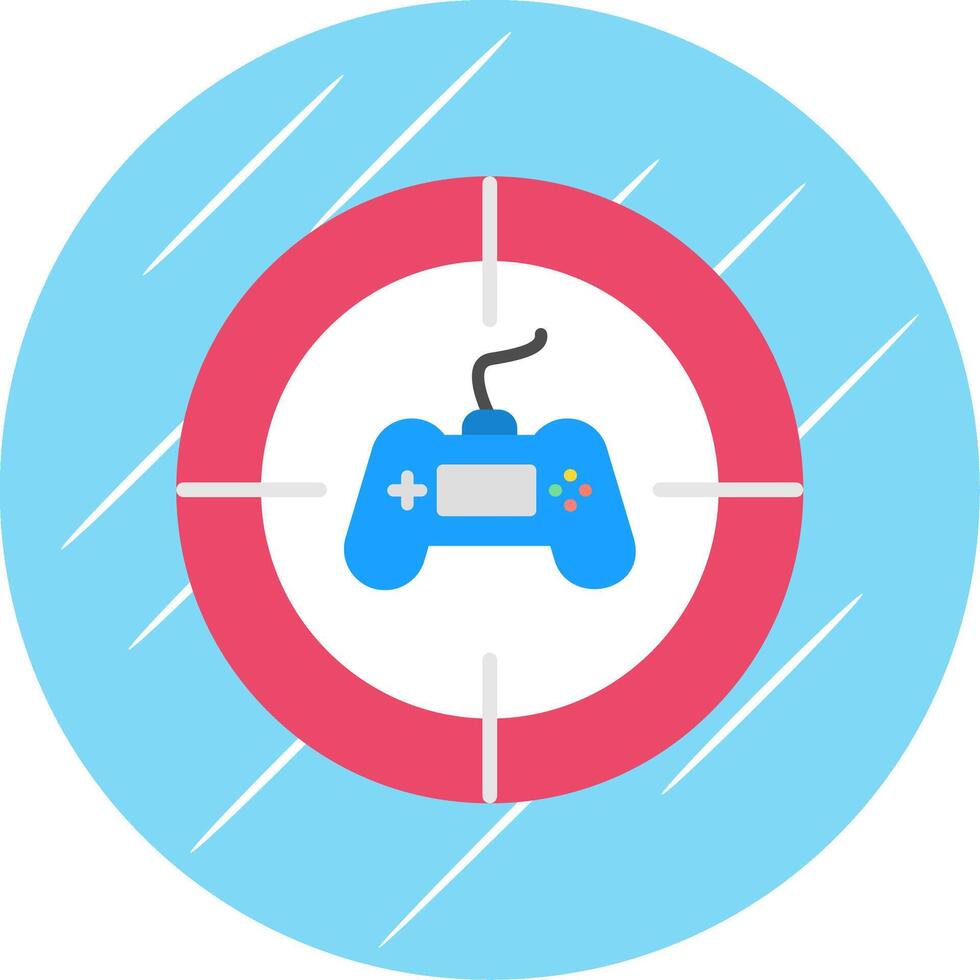 Shooting Game Flat Circle Icon Design vector