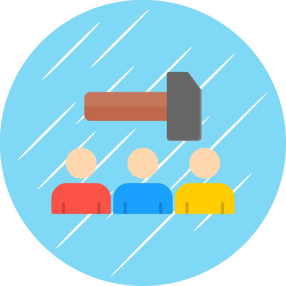 Team Building Flat Circle Icon Design vector
