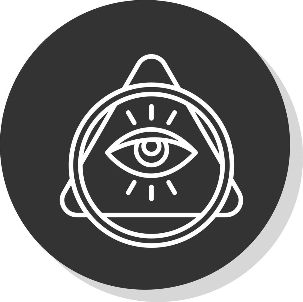 Eye Of Providence Line Shadow Circle Icon Design vector