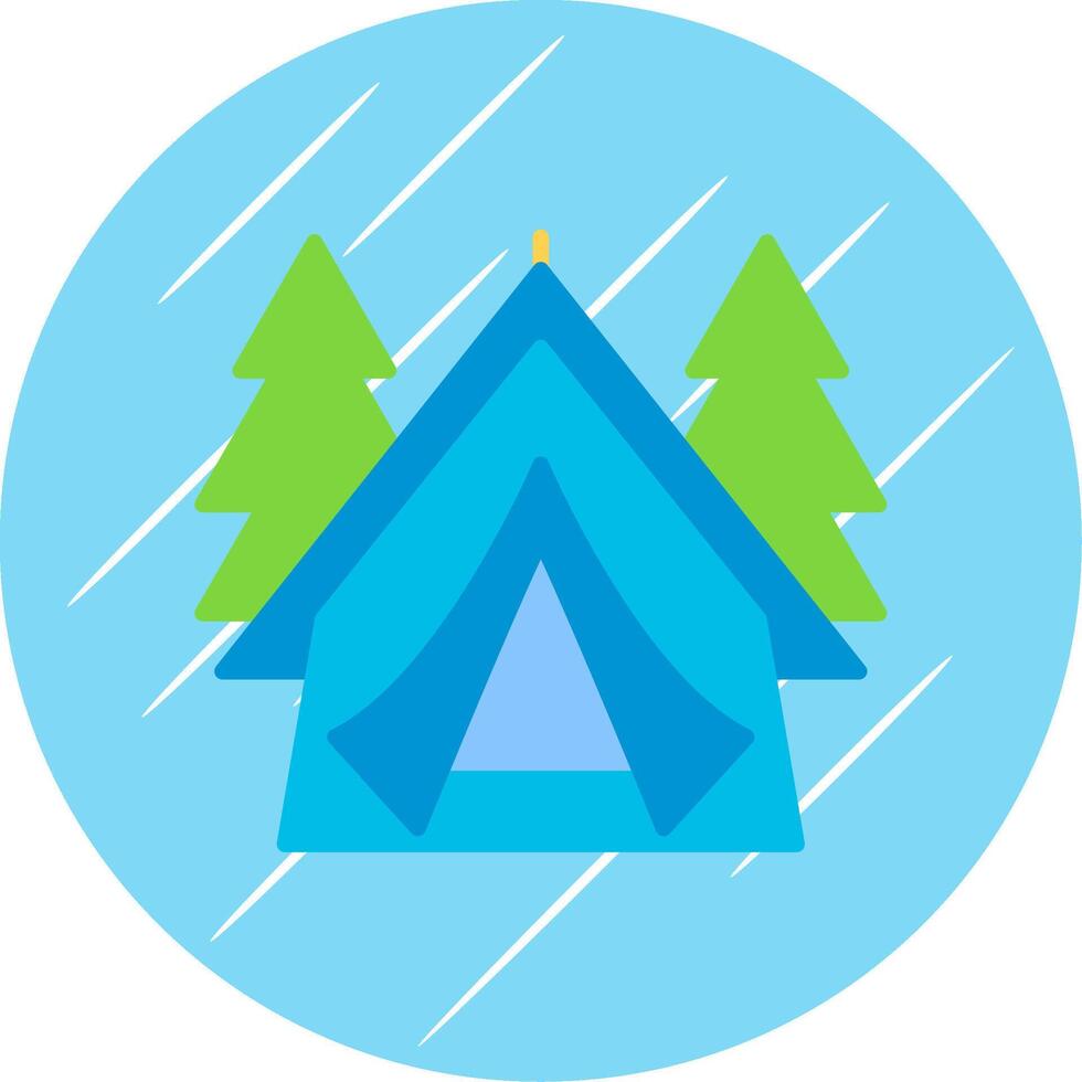Tent Flat Circle Icon Design vector