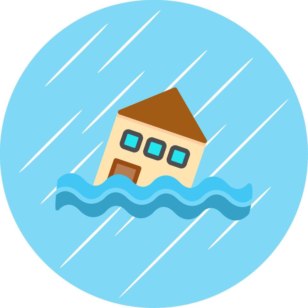 Flood Flat Circle Icon Design vector
