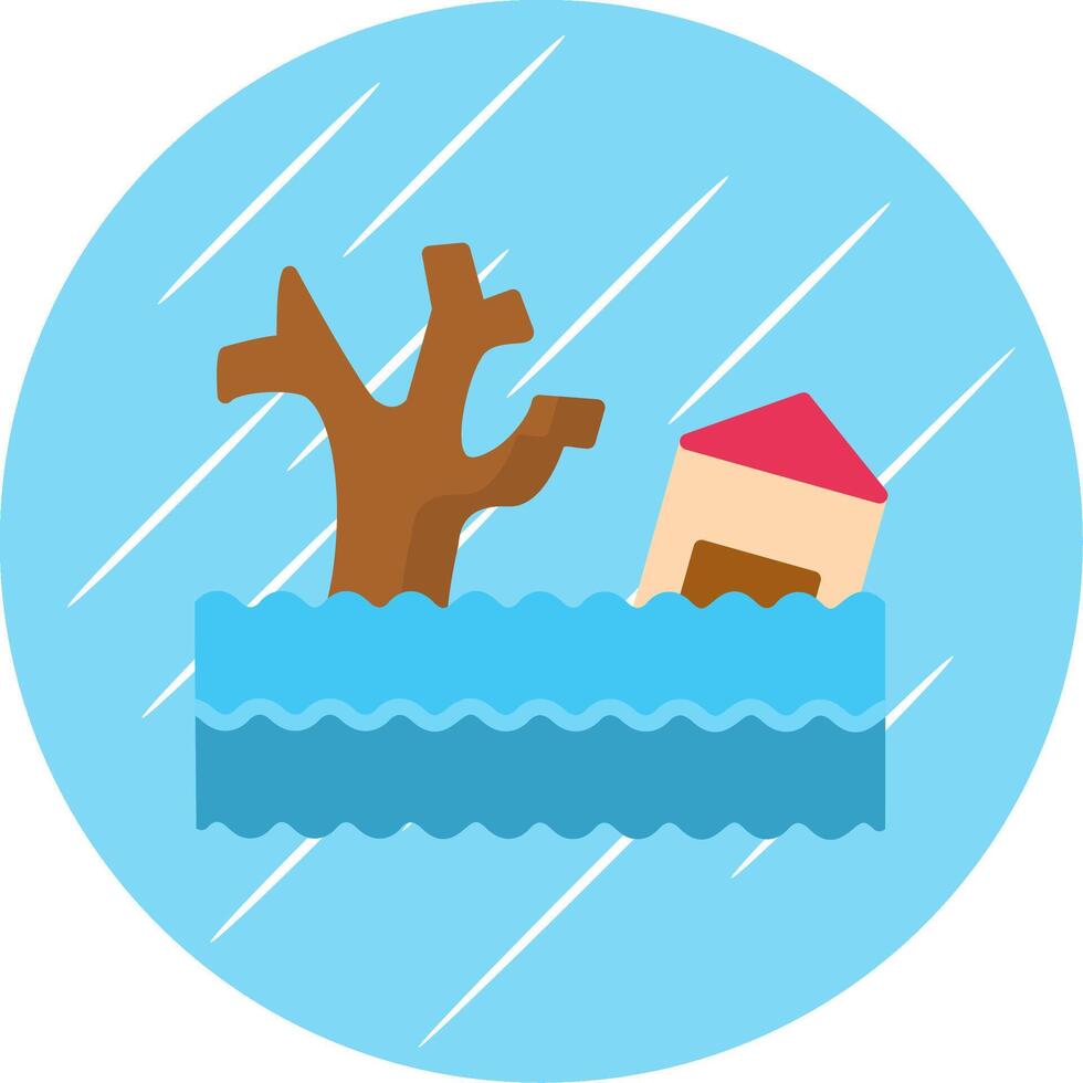 Flood Flat Circle Icon Design vector