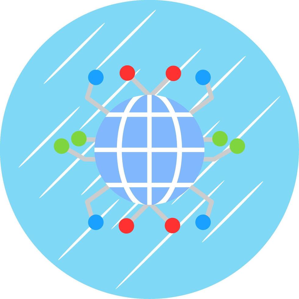 Global Networking Flat Circle Icon Design vector