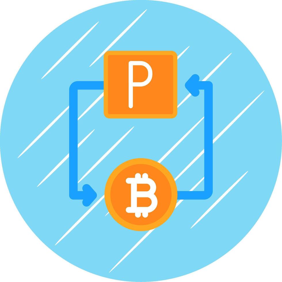 Bitcoin Paypal Flat Circle Icon Design vector