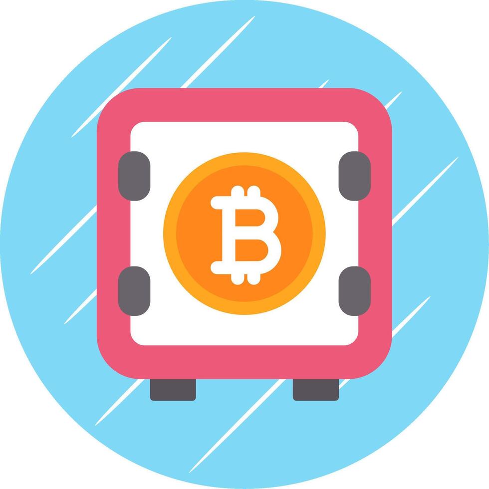 Bitcoin Storage Flat Circle Icon Design vector