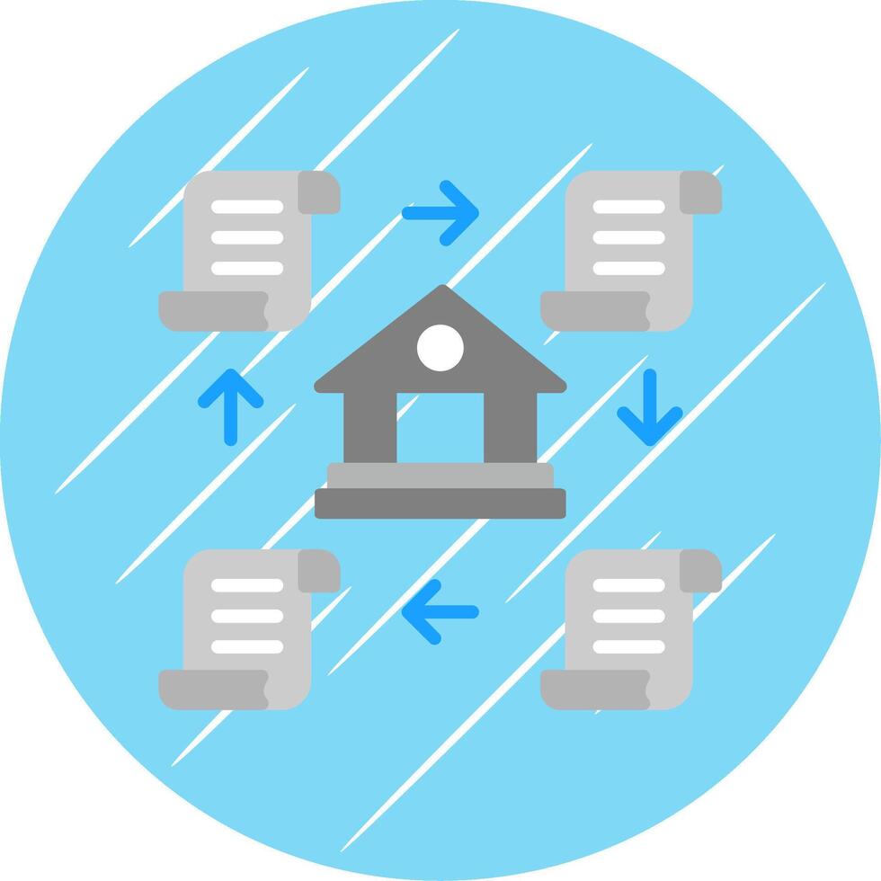 Distributed Ledger Flat Circle Icon Design vector