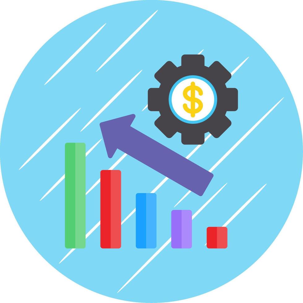 Wind Turbine Flat Circle Icon Design vector