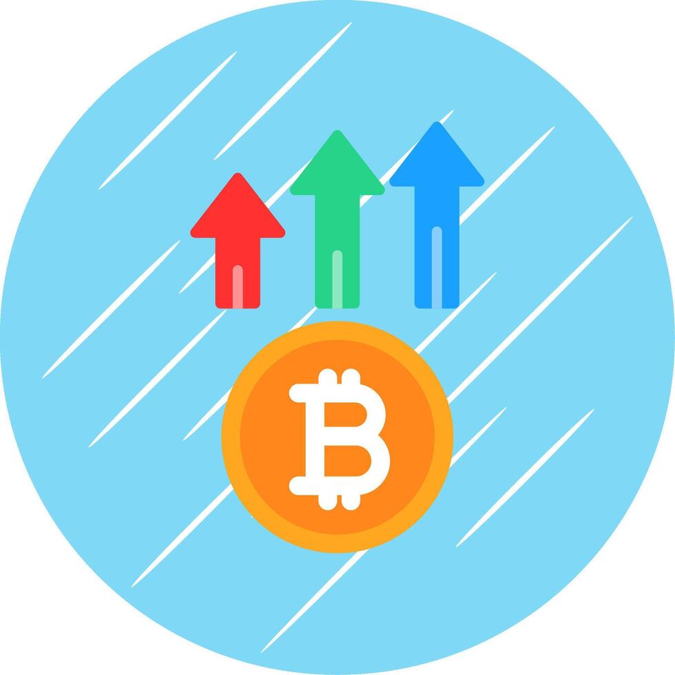 Bitcoin Up Flat Circle Icon Design vector