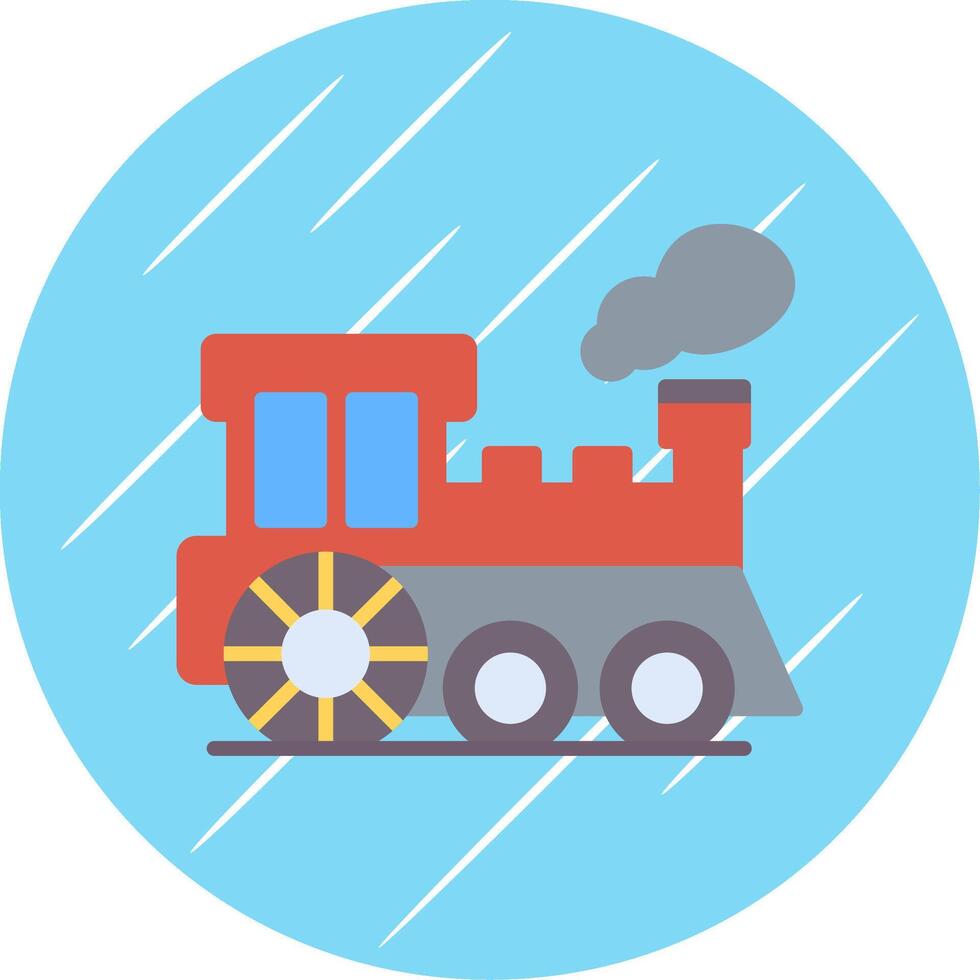 Steam Train Flat Circle Icon Design vector