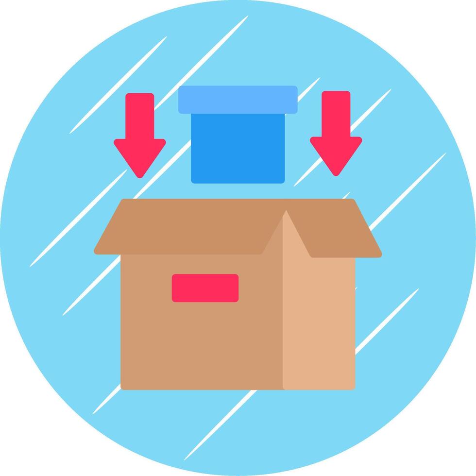 Packing Process Flat Circle Icon Design vector