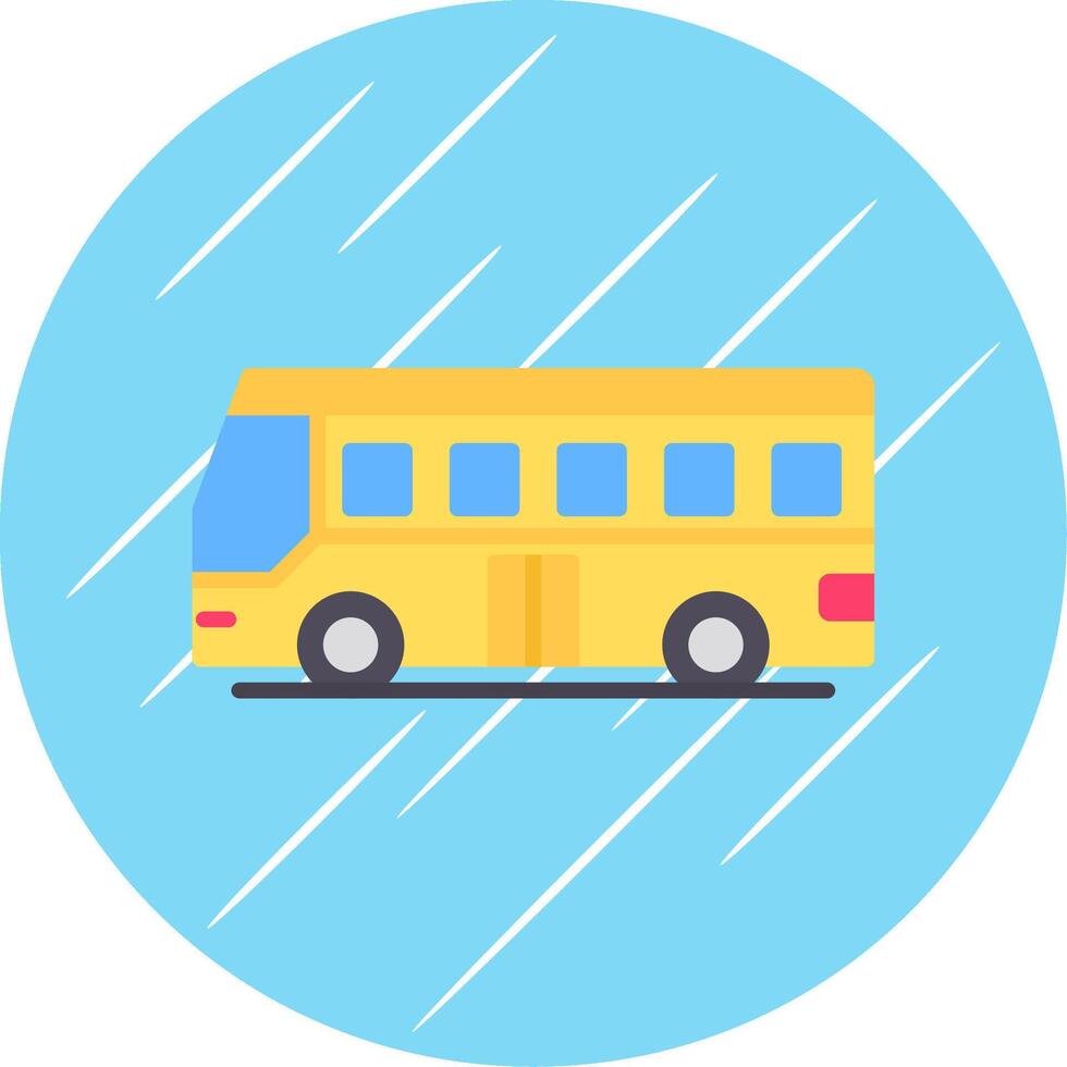 Tourist Bus Flat Circle Icon Design vector