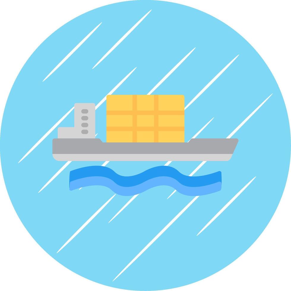 Bulk Carrier Flat Circle Icon Design vector