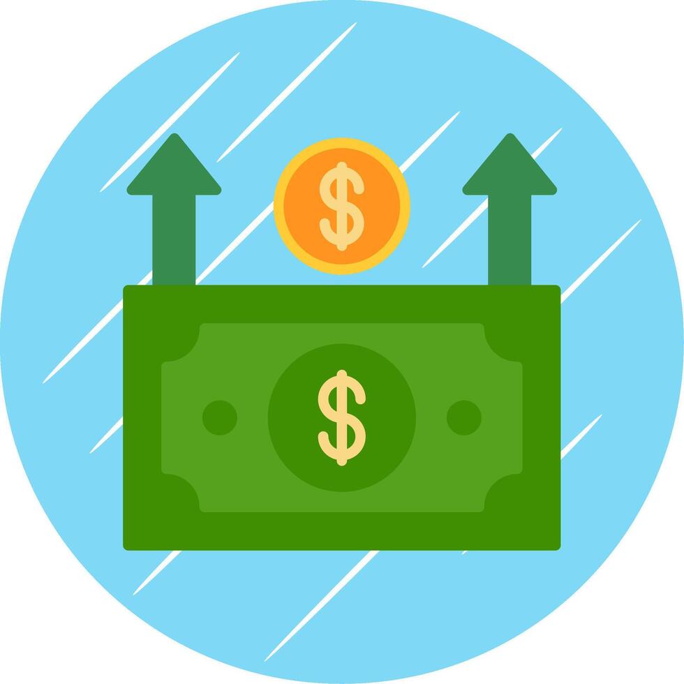 Money Growth Flat Circle Icon Design vector