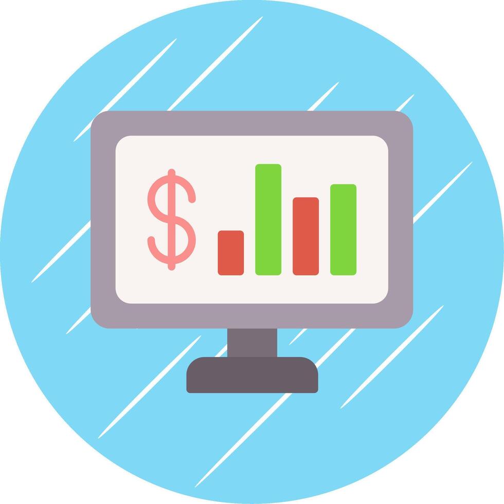 Stock Market Flat Circle Icon Design vector