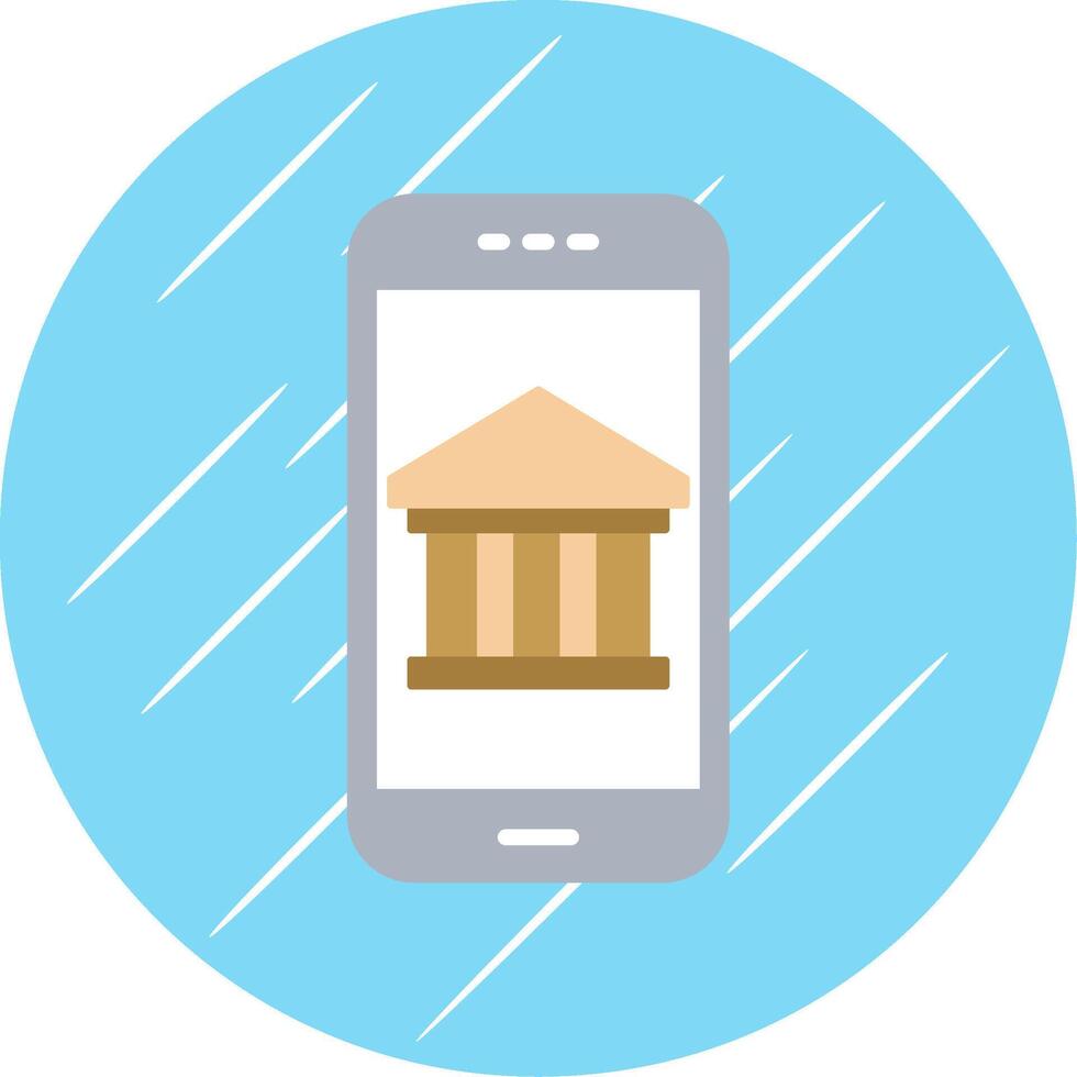 Mobile Banking Flat Circle Icon Design vector