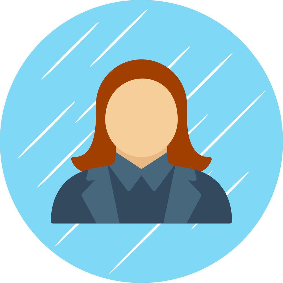 Busienss Woman Flat Circle Icon Design vector