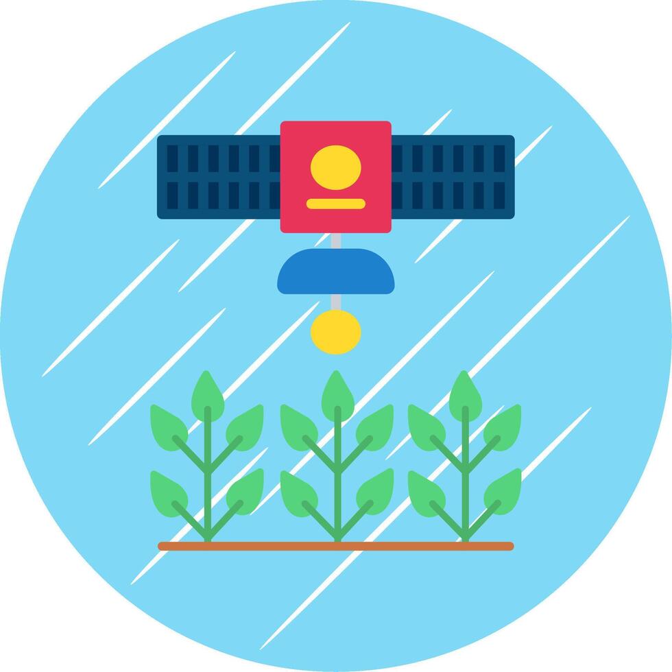 Satellite Crop Monitoring Flat Circle Icon Design vector