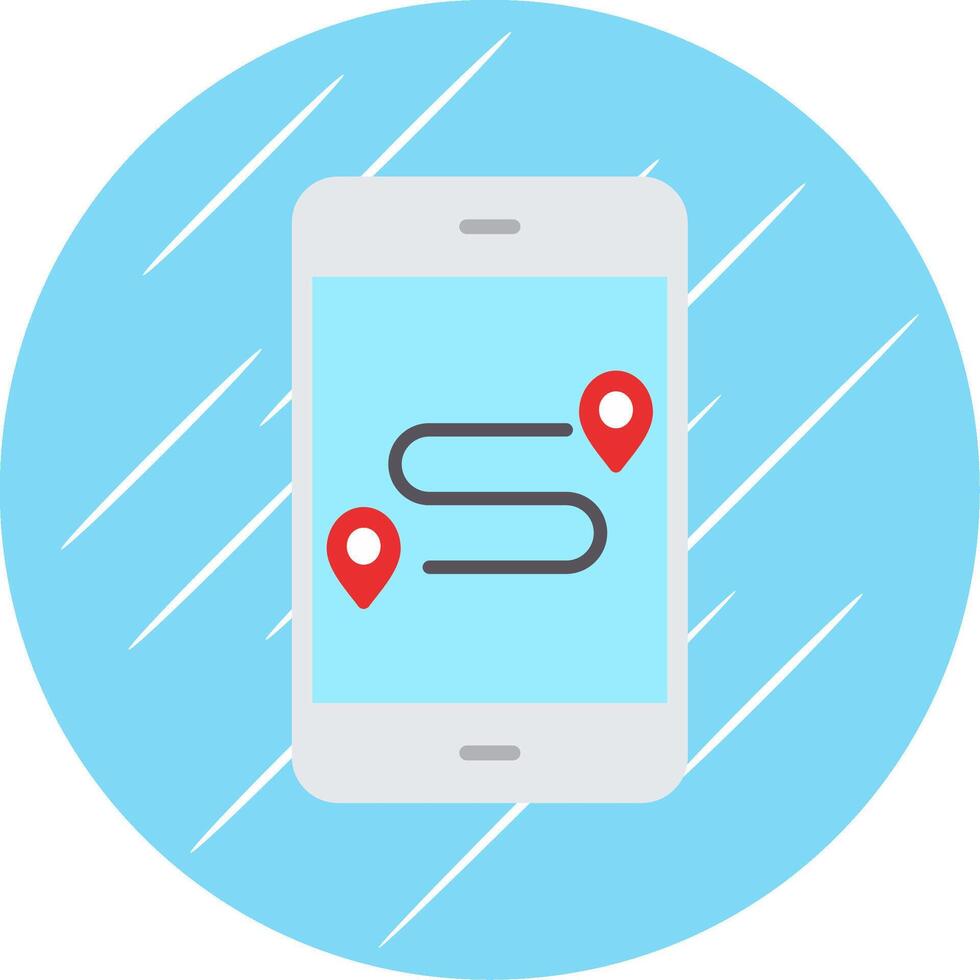 GpS Flat Circle Icon Design vector