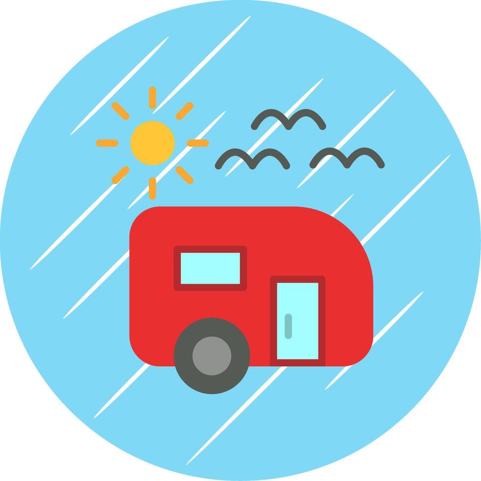 Trailer park Flat Circle Icon Design vector