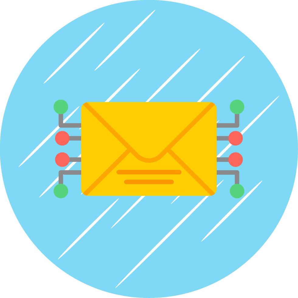 Mail Flat Circle Icon Design vector