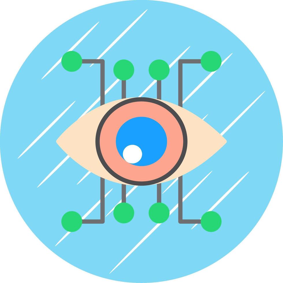 Eye Recognition Flat Circle Icon Design vector