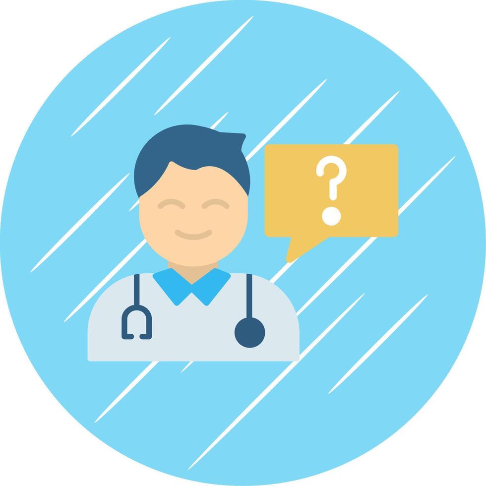 Health Question Flat Circle Icon Design vector