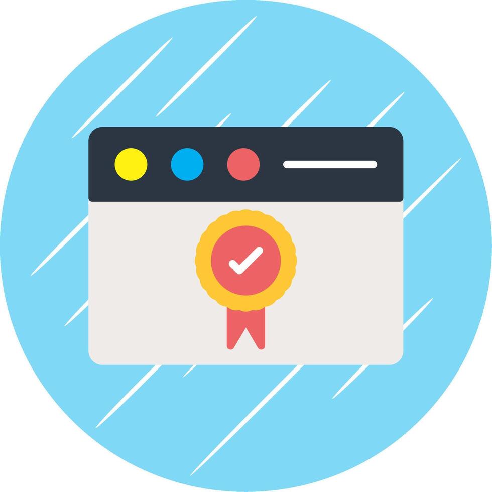 Quality Site Flat Circle Icon Design vector