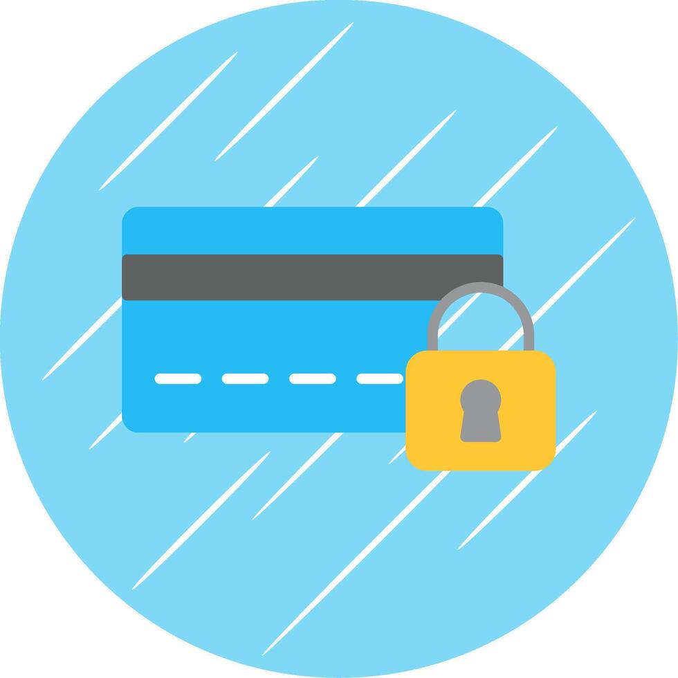 Credit Card Security Flat Circle Icon Design vector