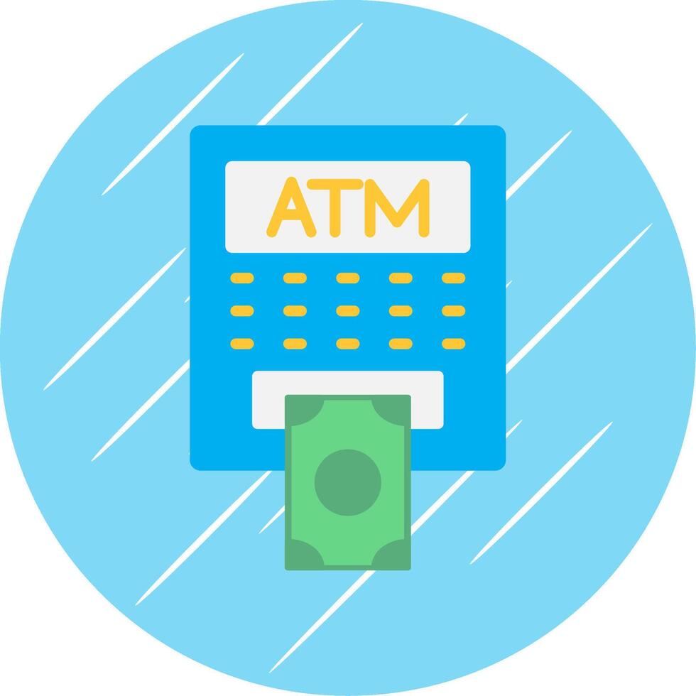 ATM Flat Circle Icon Design vector