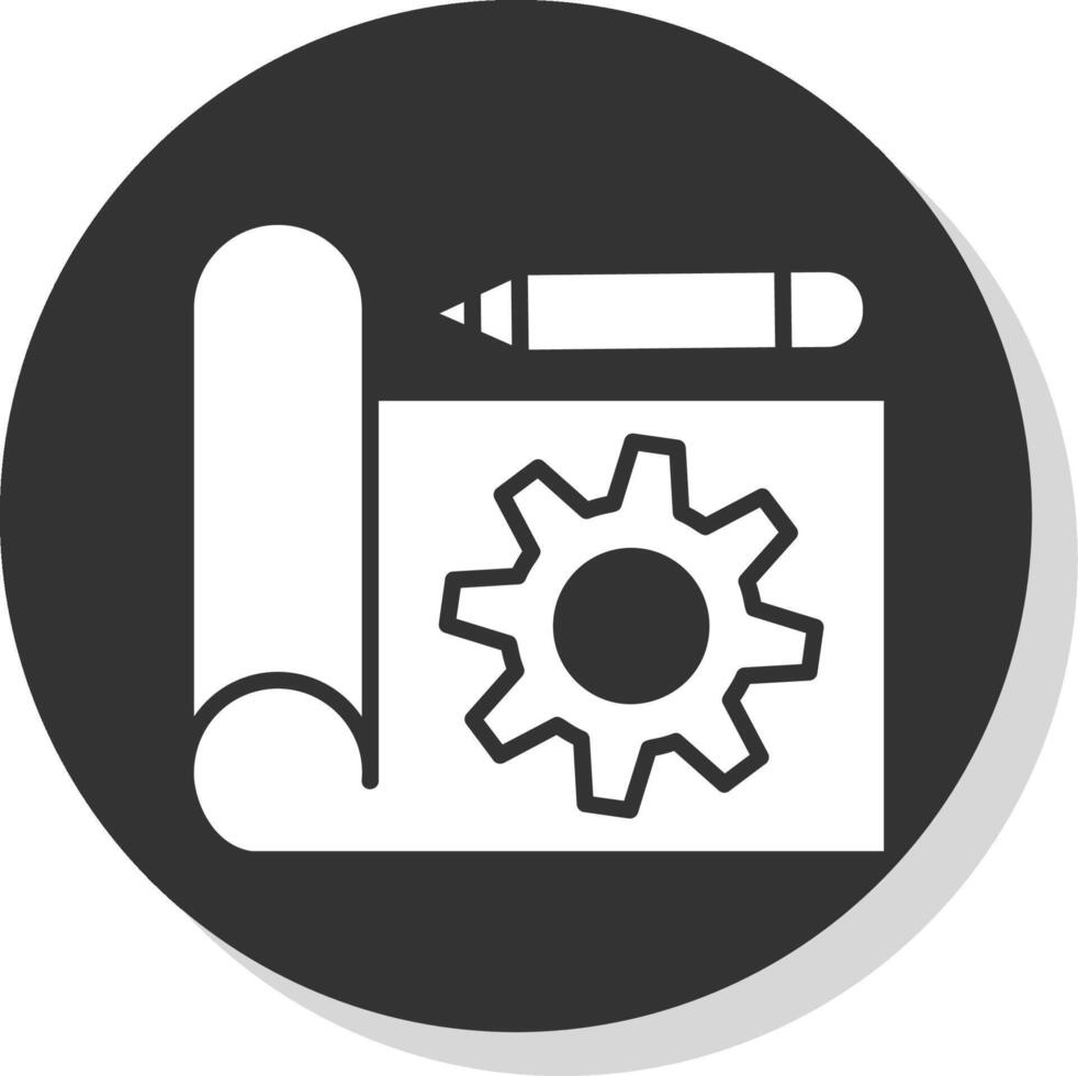 Prototyping Glyph Shadow Circle Icon Design vector