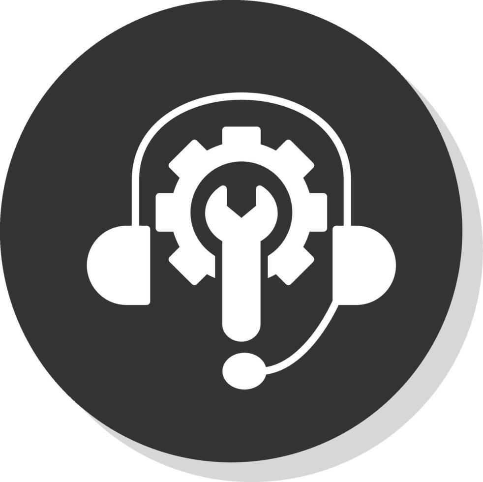 Tech Support Glyph Shadow Circle Icon Design vector