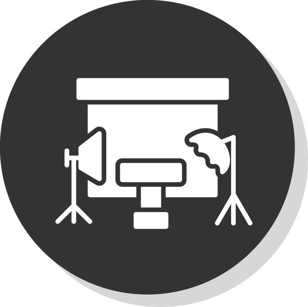 Studio Glyph Shadow Circle Icon Design vector