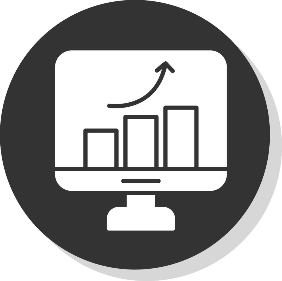 Improvement Glyph Shadow Circle Icon Design vector