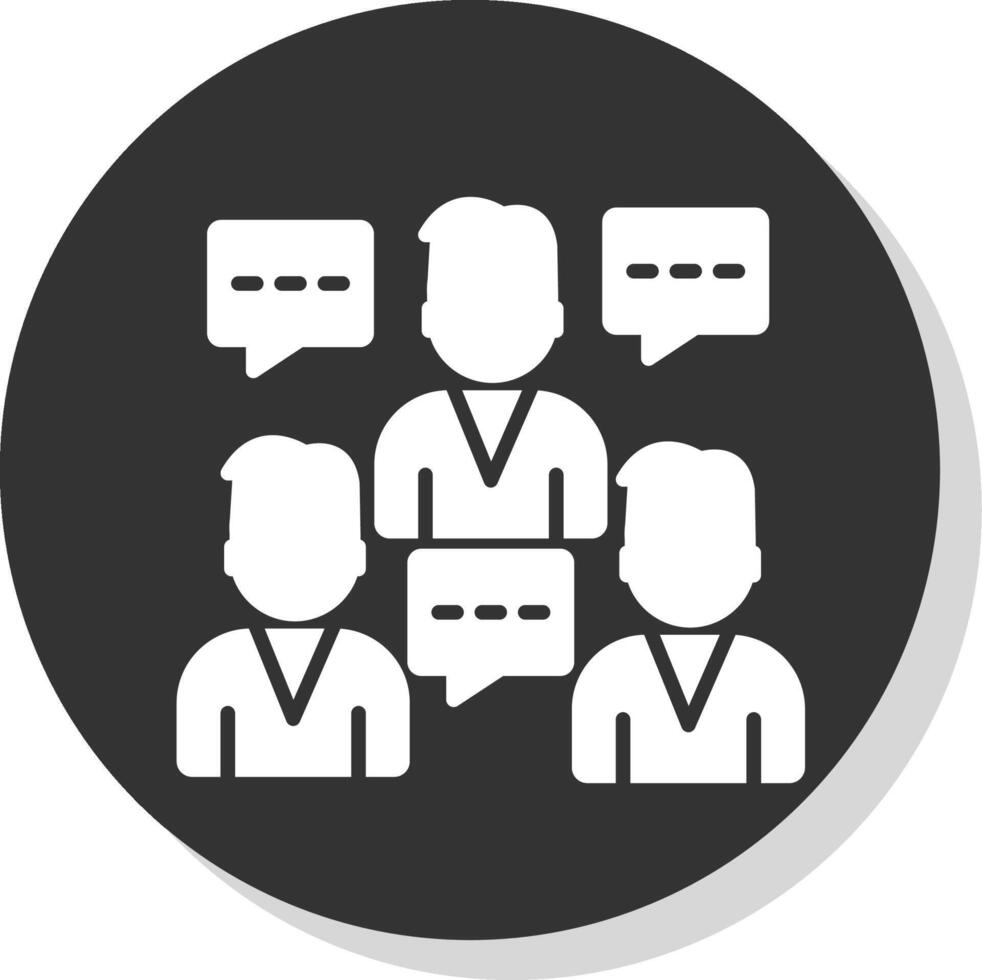 Team Connect Glyph Shadow Circle Icon Design vector