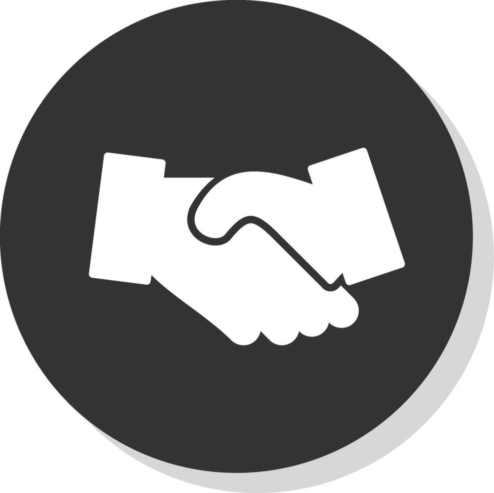 Hand Shake Glyph Shadow Circle Icon Design vector