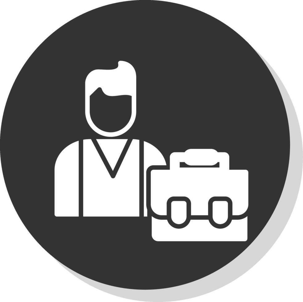 Broker Glyph Shadow Circle Icon Design vector